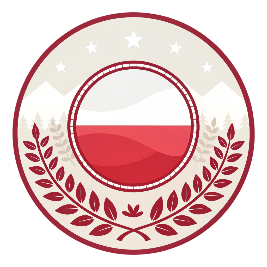 Home minimalist flat icon symbolizing made in poland a