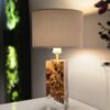 lampa stołowa z drewna oliwnego i żywicy – oxo (b57)